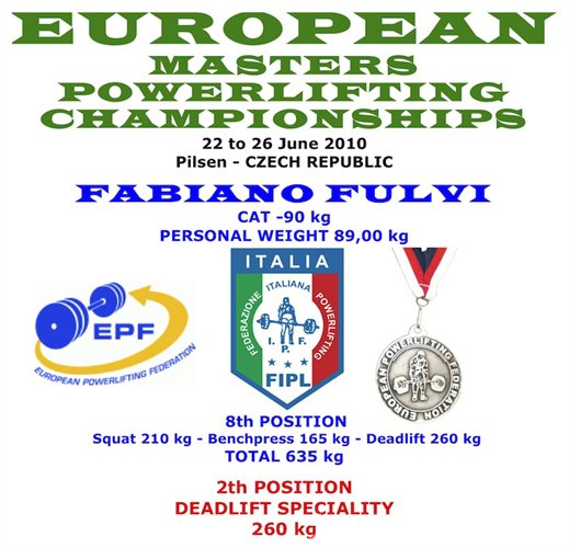 EUROPEI MASTER EPF 2010 POWERLIFTING